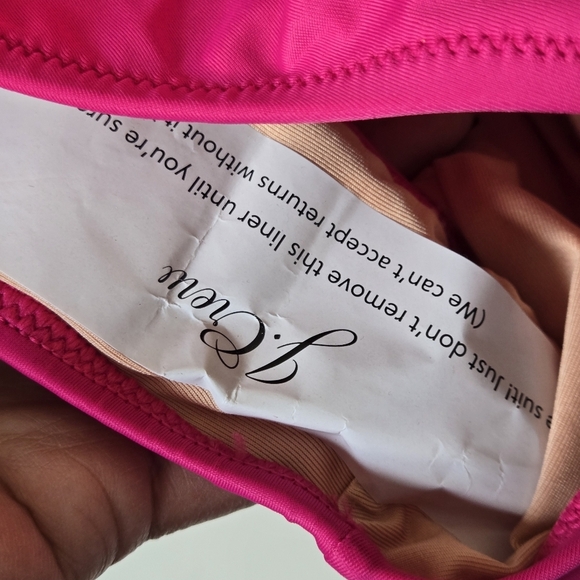 J. Crew Heritage Scoopback Vibrant Pink One-Piece Swimsuit Vacation Resort Beach - Picture 4 of 9